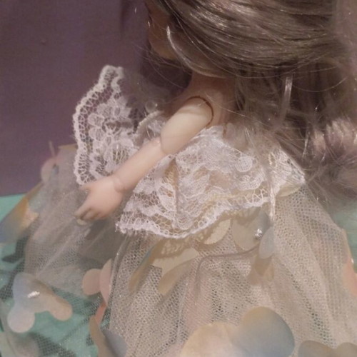 B.J.D Doll keychain with gray silver hair like new