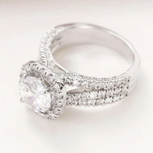 Δαχτυλίδι ασημί 925 με διαμάντι moissanite καινούργιο, νούμερο 55