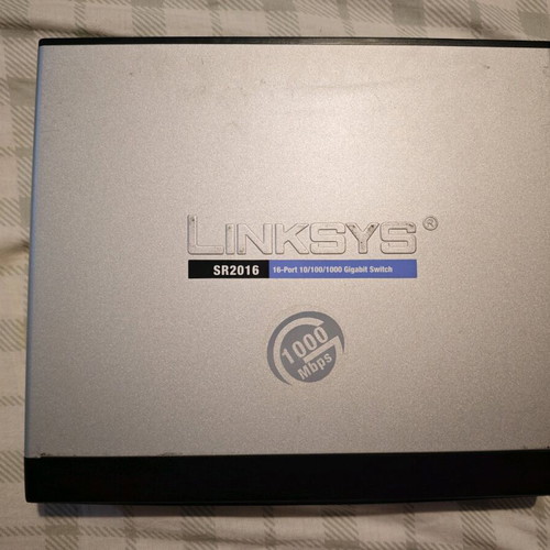 Linksys SR2016 Gigabit Switch used, 16-port 10/100/1000 Mbps