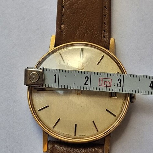 Milus Swiss Collection men's winding watch used, beige and gold