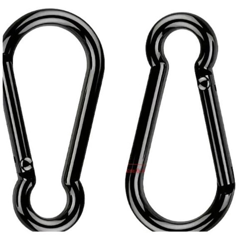 Black aluminum carabiner 4.7cm new