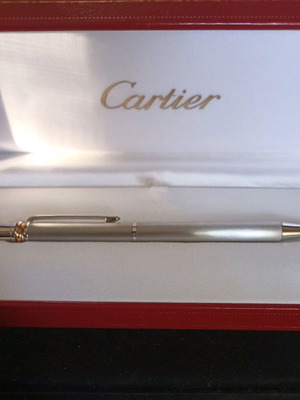 Στυλό Cartier Must de Cartier από ατσάλι και πλατίνα vintage, καινούργιο