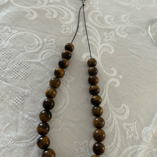 Handmade worry beads with natural stones tiger eye color new