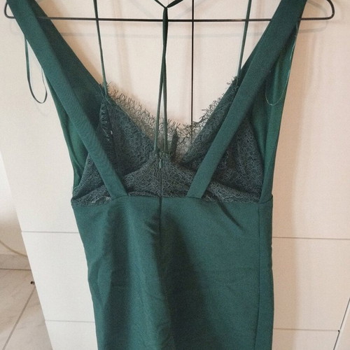 Dark green short dress M like new with lace details