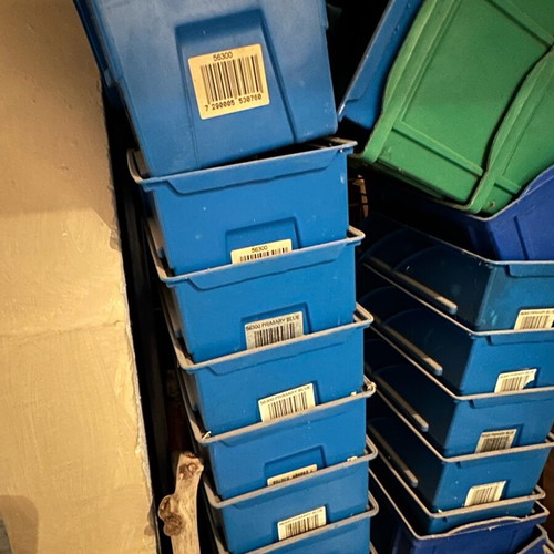 Plastic storage boxes used, pack of 50 pieces