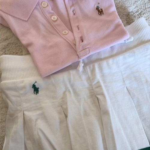 Polo Ralph Lauren girls' set like new, white and pink