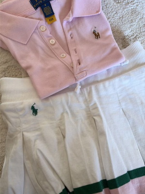 Polo Ralph Lauren girls' set like new, white and pink