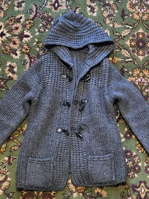 Vintage wool cardigan with alpaca like new, gray, size M