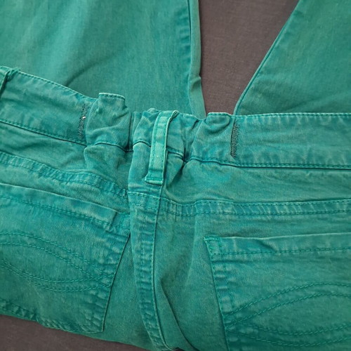 Green pants with elastic waist like new, size S