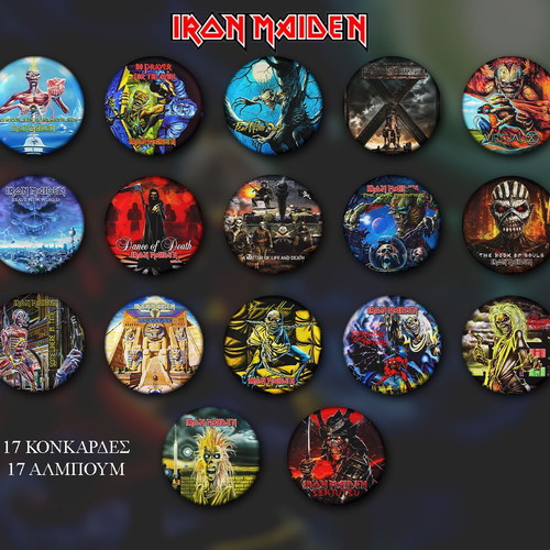 Iron Maiden pin set 17 pieces 3cm new
