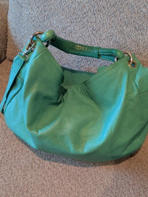 Italian leather bag petrol large, like new