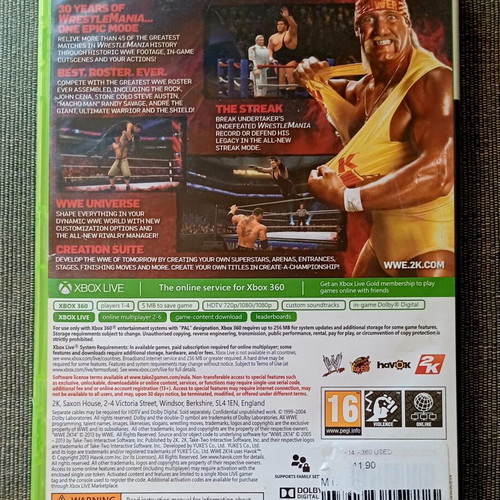 W2K14 Xbox 360 game used, complete