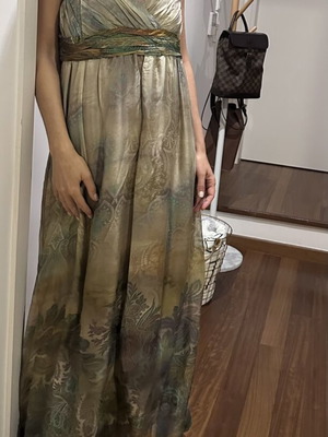 Zara silk maxi dress like new, colorful paisley print, size L