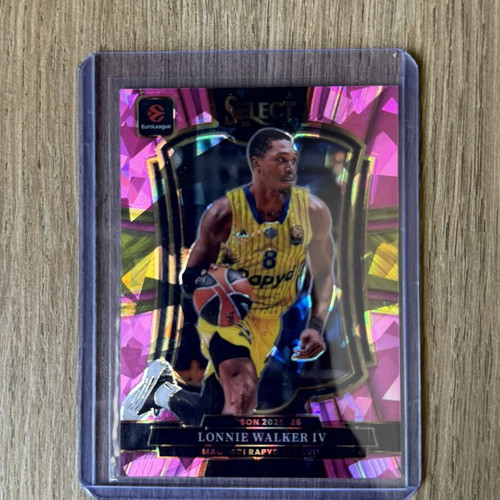 Lonnie Walker IV Select EuroLeague Premier Level Pink Cracked Ice card