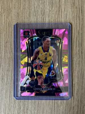 Lonnie Walker IV Select EuroLeague Premier Level Pink Cracked Ice card Maccabi