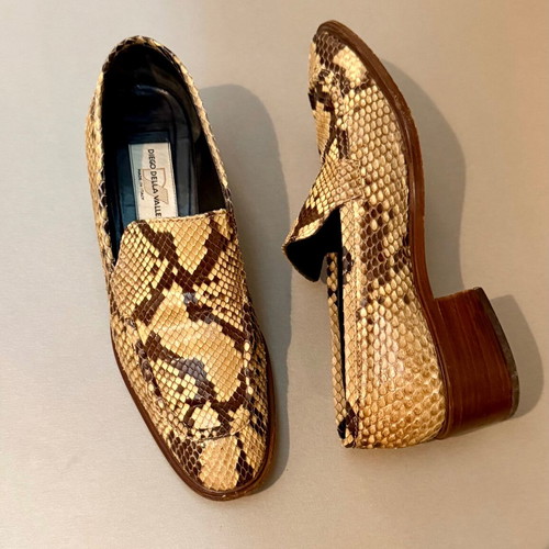 Diego Della Valle Vintage Loafers Made in Italy Python Leather Size 38.5 Like New