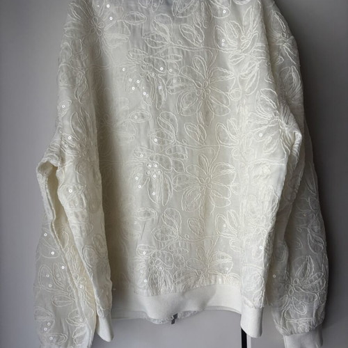 Tiffosi cardigan with embroidery and sequins like new, beige, size S