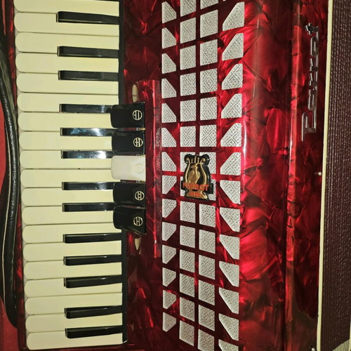 Parrot accordion with case like new, 34 keys, 60 bass
