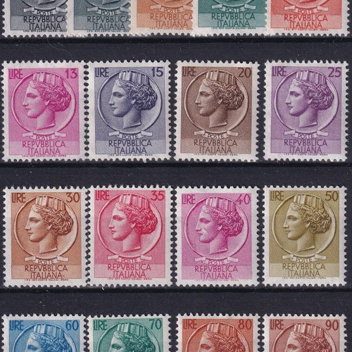 Italia Repubblica 1955 Siracusana Stelle stamp series new, 17 pieces