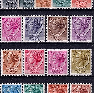 Σειρά γραμματοσήμων - Italia - Repubblica 1955 Siracusana Stelle (17 γραμματόσημα)