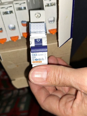 Automatic Circuit Breaker C63 63A Gewiss GW92013 new, pack of 6
