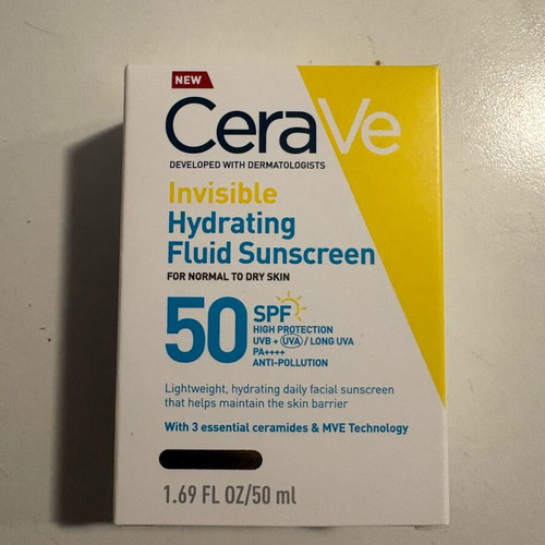 CeraVe Invisible Hydrating Sunscreen Αντηλιακό Προσώπου για Κανονική έως Ξηρή Επιδερμίδα SPF50 καινούργιο