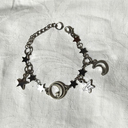 Starry steel chain bracelet like new, stainless steel