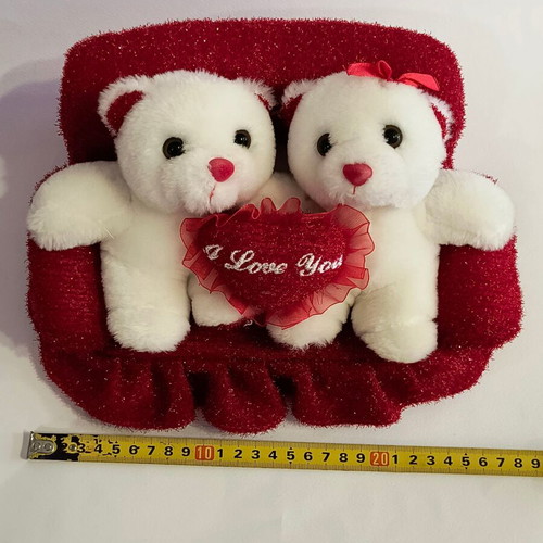 Valentine's plush bears large size, like new
