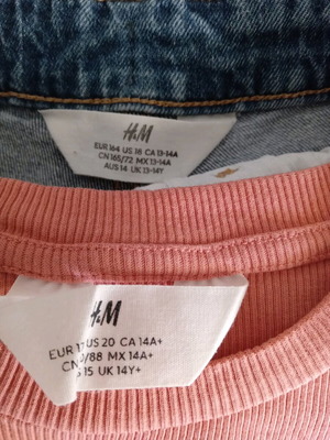 H&M denim shorts set for girl 13-14+ years like new