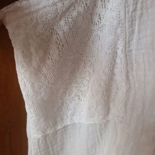 Boho white summer dress like new, size M-L, cotton