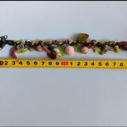 Handmade romantic bracelet like new with vintage charms