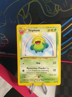 Skiploom Pokemon card first edition used