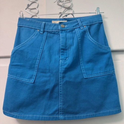 Blue Denim-Style Mini Skirt