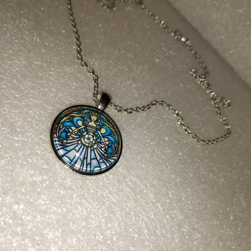Sailor Moon Princess Serenity Pendant with Stainless Steel Chain like new