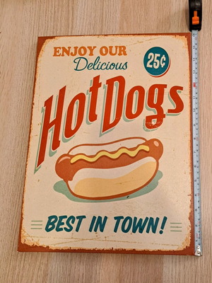 Canvas sign "Hot dogs" like new