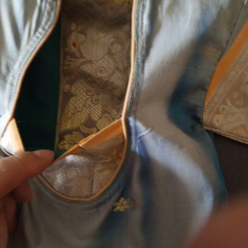 Vintage cloth peg bag for clerical vestments used