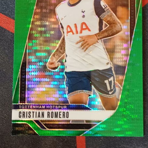 Panini Prizm Premier League 2024/25 Cristian Romero Green Pulsar Tottenham Hotspur card