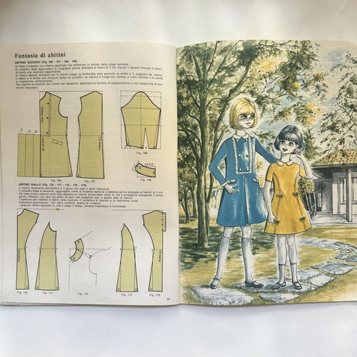 SITAM vintage sewing cutting book with Greek ruler and Thessaloniki stamp