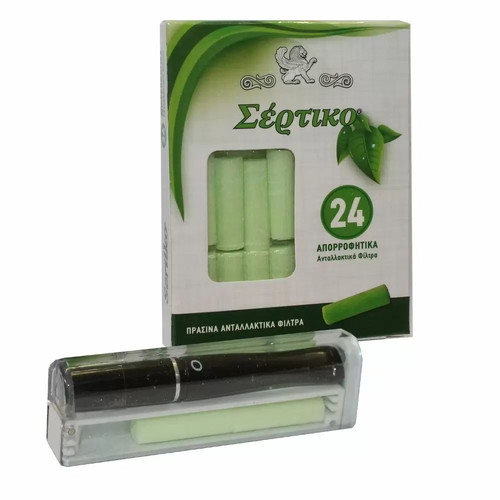 Sertiko pipe large for regular cigarette black with 27 filters new