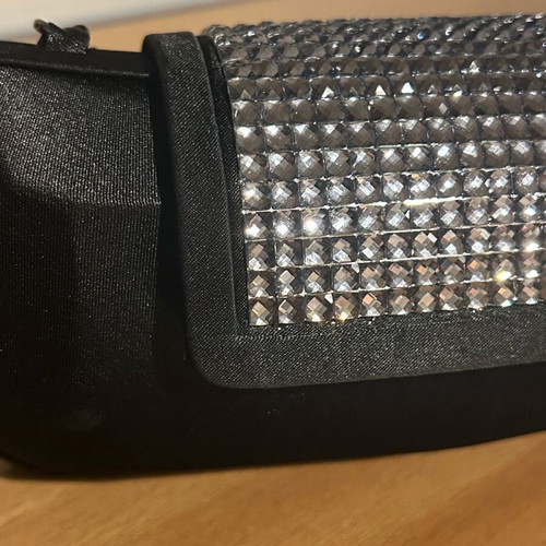 Black shoulder bag with strass and inner pocket new