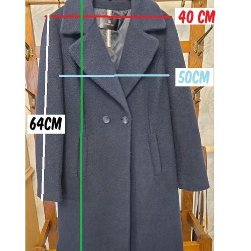 Barbara Lebek Wool Coat Dark Navy, Size 38/40
