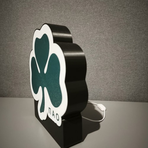 3D Printed Lamp with Panathinaikos Symbol like new