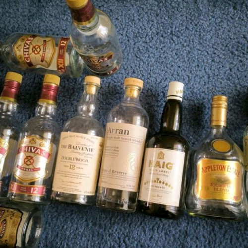 Collection of drink bottles large variety