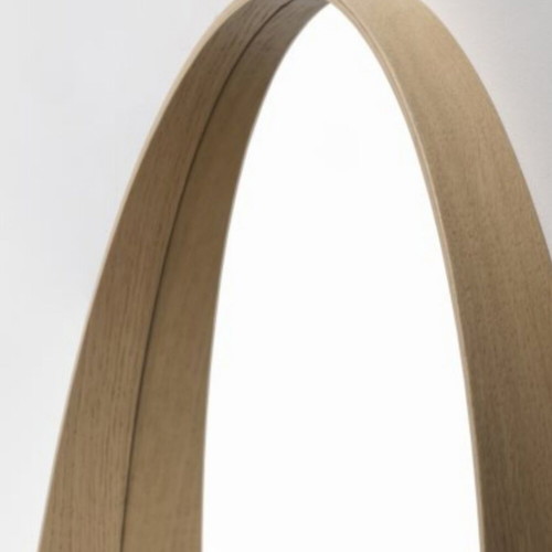 Round Oak Mirror 60 cm like new, natural wood frame