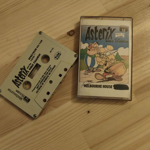 Asterix and the Magic Cauldron ZX Spectrum cassette used, 1986