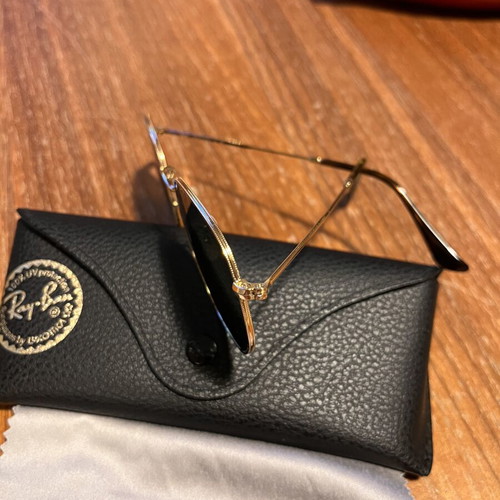 Ray-Ban Hexagonal Flat Lenses RB3548N sunglasses like new, gold frame, G-15 green lenses