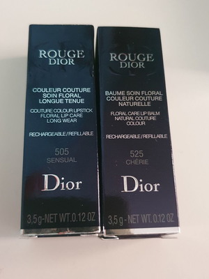 Dior lipstick set used (525 floral balm, 505 matte)