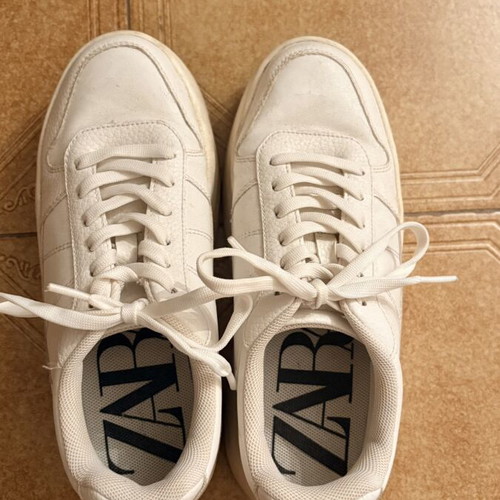 Zara platform white sneakers size 37 used