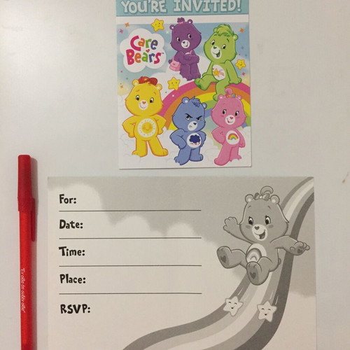 Invitation card with happy bears new