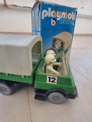Vintage Playmobil Lyra 3234 Police Truck with Canvas Used